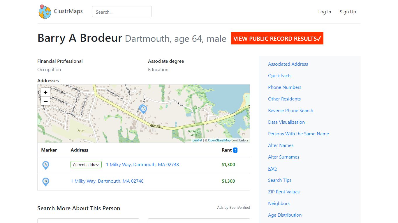 Barry A Brodeur, Dartmouth Public Records Instantly